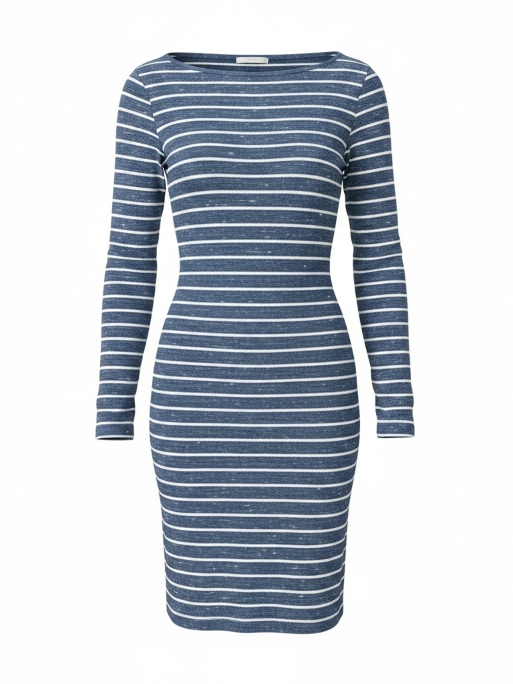 Soprano Navy and White Striped Long-Sleeve Bodycon Dress